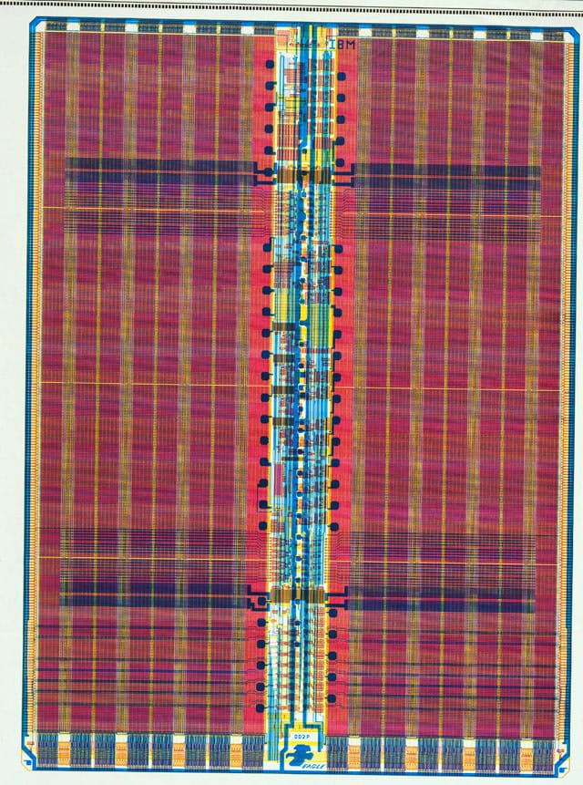Sam Lucente, Diagram of Dynamic Random-Access Memory Chip (DRAM) (1984), manufacturer: IBM, computer-generated plot on paper, 42 5/16 x 35"