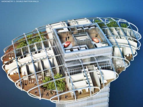 Detail of a farmscraper unit (Image courtesy Vincent Callebaut Architects)