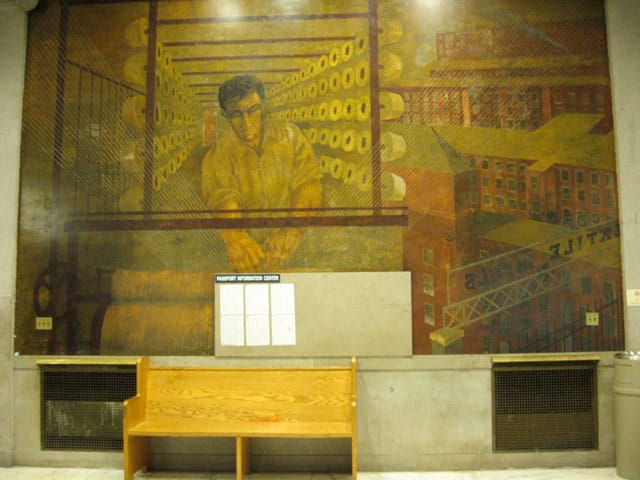 One of the Ben Shahn murals in the Bronx General Post Office (image via bronxbohemian.wordpress.com)
