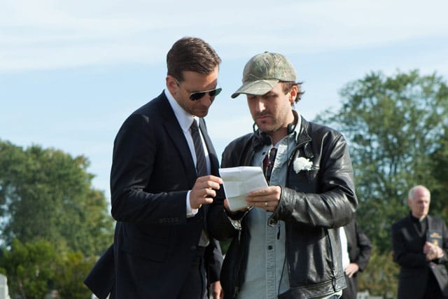 Bradley Cooper and Derek Cianfrance on the set of "The Place Beyond the Pines"