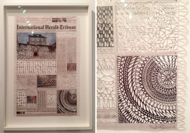 Myriam Dion, "4 avril 2013" 2013), with detail (right) at the Galerie Division booth. (click to enlarge)