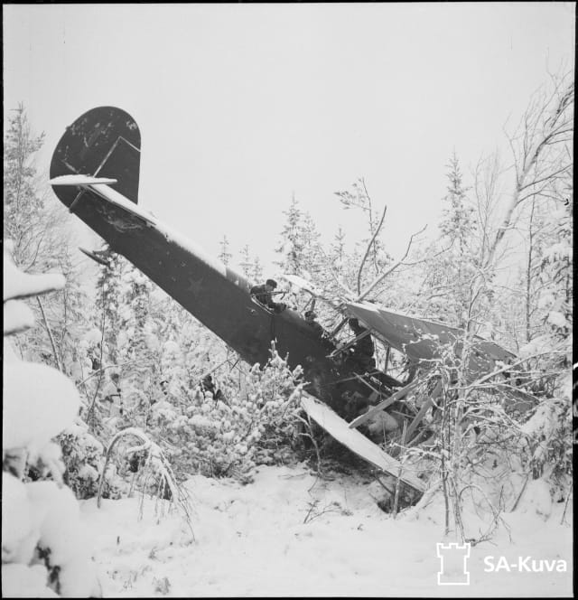 An airplane that has been shot down.