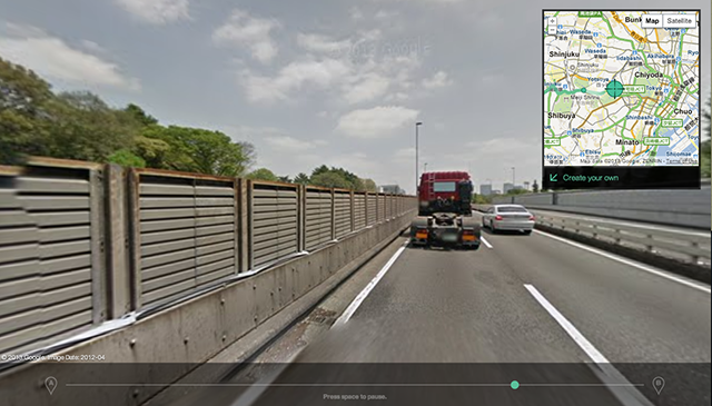 Screenshot from Google Street View Hyperlapse by Hyperallergic