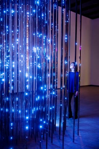 Leo Villareal, "Cylinder II" (2012) (click to enlarge) (© the artist; courtesy the artist and Gering & López Gallery, NY; photo by Linda Nylind)