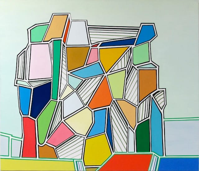Jennifer Riley, "Modernissimo" (2009). Oil on canvas, 38 x 44 inches.