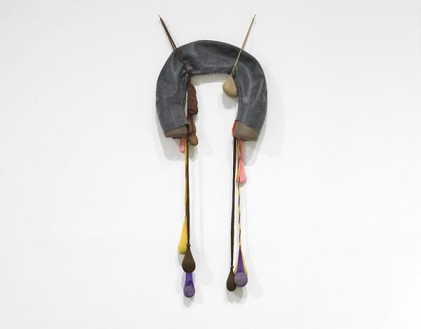 Senga Nengudi, "Inside/Outside" (1977), nylon, mesh, rubber , approx.: 60 x 24 in. (152.4 x 61 cm), currently on view at the Brooklyn Museum (© Senga Nengudi, via blackartistnews.blogspot.com)