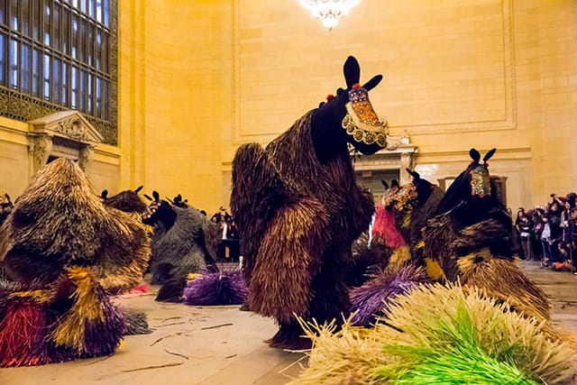 Nick Cave's horses in action at Grand Central (Photo by Travis Magee, courtesy Creative Time)