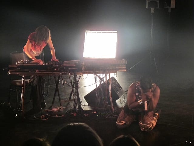 Marina Rosenfeld and Warrior Queen in "P.A./Hard Love" (photograph by Ess and Quinlan)