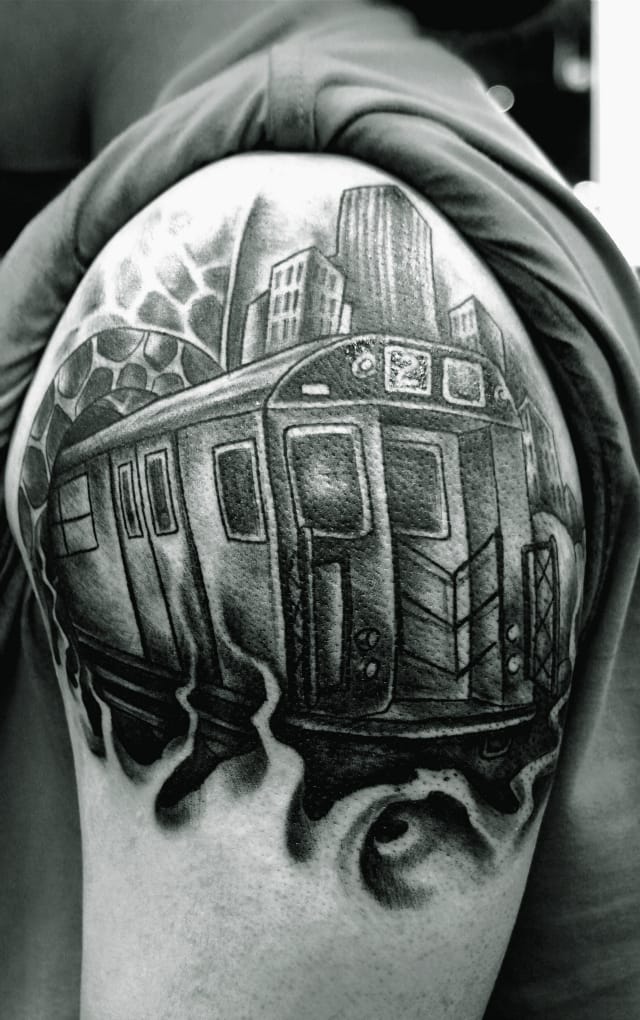 2 Train tattoo by Ces