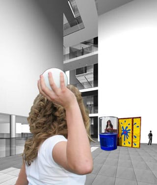 A rendering of Snooki's "Shot" (2013) in MoMA atrium (image courtesy MoMA)