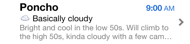 Poncho's email headline