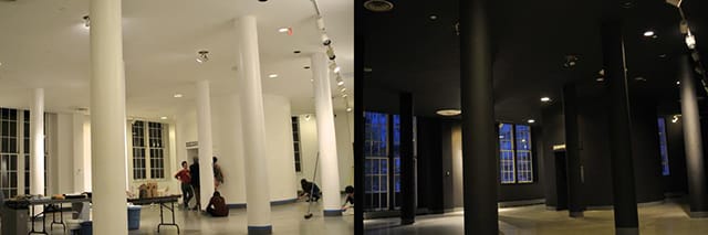 School of Architecture students painted their lobby black on Sunday