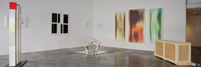 A general view of Wiliam Powhida's new exhibition at the Charlie James Gallery in LA. (via cjamesgallery.com)