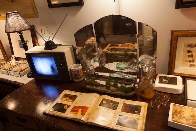 John Brill, "Every Boy's Dream" (2013), detail of installation, with photographs and video by the artist