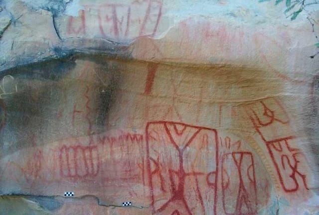 Newly discovered cave paintings in the Sierra de San Carlos (all images via inah.gob.mx)