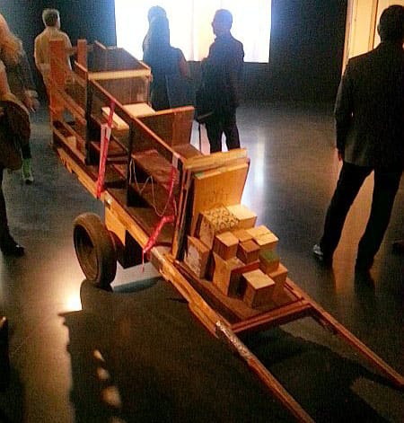 Installation view in the video room of Theaster Gates's "13th Ballad"