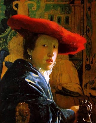 Johannes Vermeer, Girl with a Red Hat, c. 1665-1666, oil on panel 9 1/8 x 7 1/8 in. (23.2 x 18.1 cm.), The National Gallery of Art, Washington D.C. Andrew W. Mellon Collection