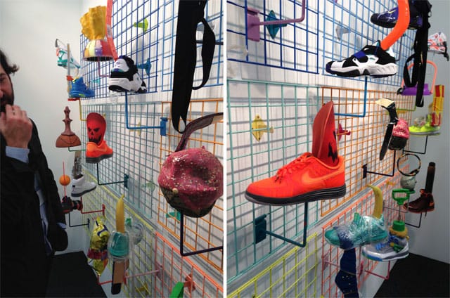 Two views of Alex Da Corte's "Head" (2013) at Joe Sheftel Gallery