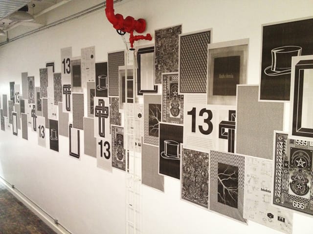 Kenzo Minami, "13" (2013), ink on newsprint. 