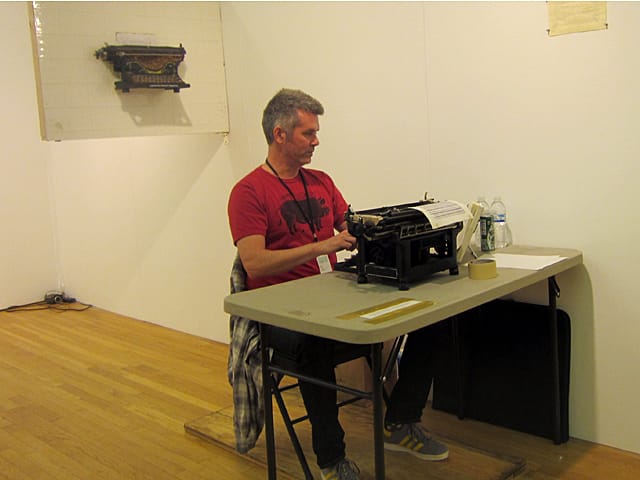 Tim Youd's "Typing Tropic" performance at Coagula Curatorial