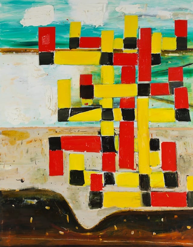 John Walker," Red Yellow Coastal Cross North Branch" (2011), Oil on Canvas, 84" x 66" (???)