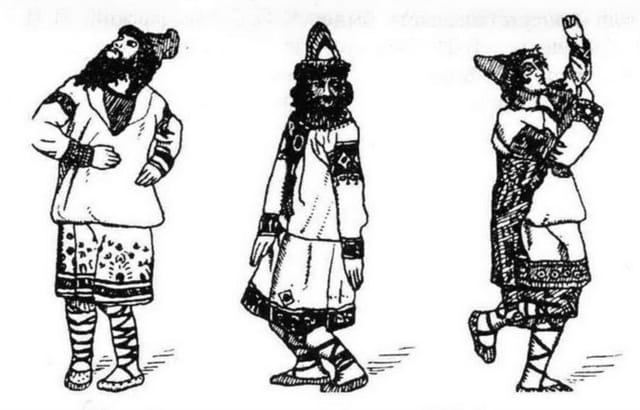 Costume sketches for "The Rite of Spring" by Nicolas Roerich (1913). (via Wikimedia)