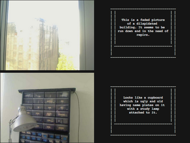 Some of the photographs with their corresponding descriptions. (via mattrichardson.com/Descriptive-Camera)