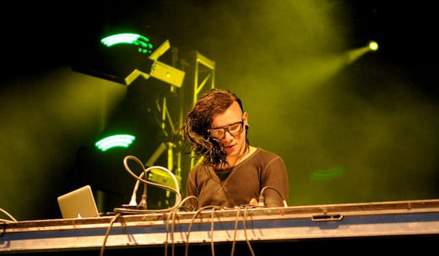 Skrillex performing at the 2011 Royal Bank Bluesfest, (image via Wikipedia)