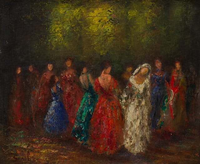 Bernard Smol's encaustic on canvas "La Robe de la Mariée (The Wedding Dress)" is the one work by the artist that curator Lynn Boland thinks should stay in the Georgia Museum's collection. (image via gmoa.blogspot.com)