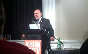 Stanley Burns speaking at the Museum of the City of New York (photograph by the author)