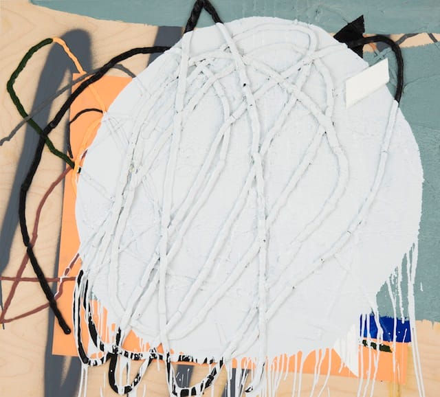 Trudy Benson, "Fill With Color" (2012). Acrylic, enamel, spray paint and oil on panel. 36 x 40 inches.