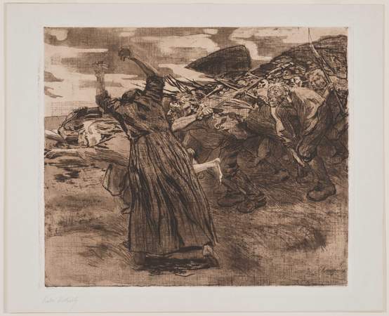 Käthe Kollwitz, "Outbreak (Losbruch)" (1902), etching and aquatint. Collection UCLA Grunwald Center for the Graphic Arts, Hammer Museum. Anonymous gift. (via hammer.ucla.edu)