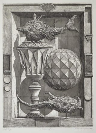 Érik Desmazières, “Sphère captive” (2010), etching, aquatint, & roulette (click to enlarge) (via Fitch-Febvrel Gallery)