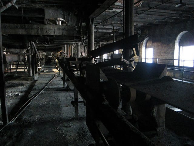 One of the top floors of the Domino Sugar Factory