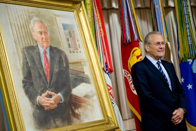 This portrait of former US Secretary of Defense Donald Rumsfeld cost $46,790, according to the Washington Post. (image via Wikimedia)