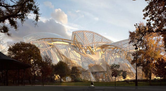 Rendering of the Frank Gehry design for the Foundation Louis Vuitton museum in Paris