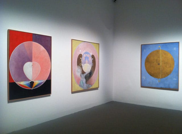 An installation of paintings by Hilma af Klint