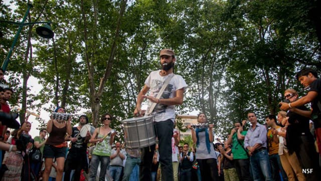Occupiers celebrate in Gezi Park. (photo: Nazim Serhat Firat, and used with permission)