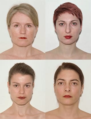 Ingrid Berthon Moine's Red is the colour (2009) series invited women to pose in front of the camera without makeup and were solely presented with menstrual blood on their lips as if it were lipstick. (via ingridberthonmoine.com)