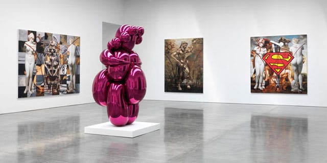 Jeff Koons, "New Paintings and Sculptures," installation view at Gagosian Gallery (image via Gagosian)