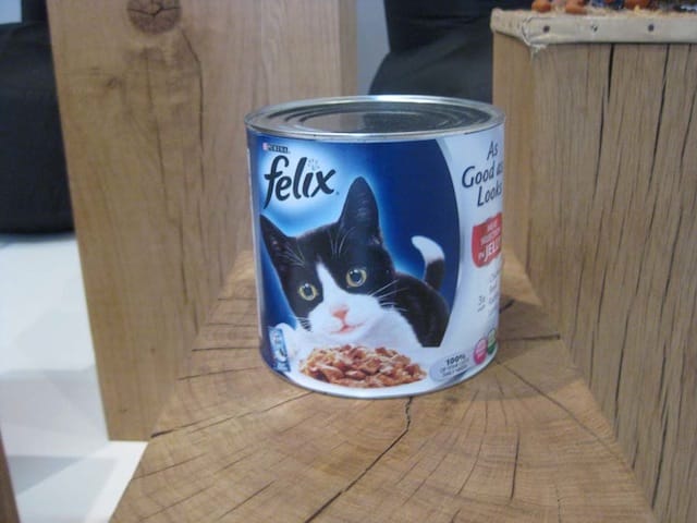 Large tin of Felix offering for giant Felix inflatable
