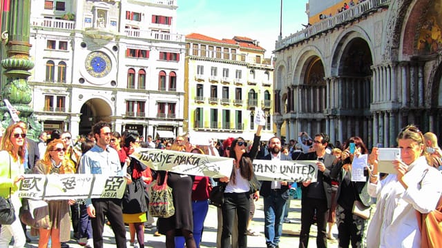 A view of the #OccupyGezi rally in Piazza San Marco on Saturday, June 1. (photo via Defne Ayas)