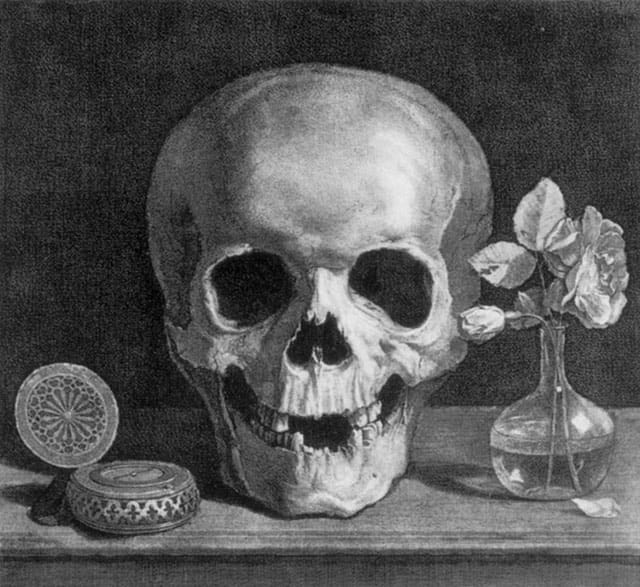 Jean Morin, "Memento Mori" (n.d.), engraving, Bibliothèque Nationale, Paris (image via Web Gallery of Art)