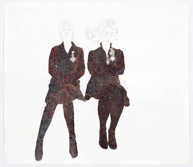 Kymia Nawabi, "You Will Do It Again and Better, We Live Forever," (2011), acrylic, glitter and ink on paper, 72 x 84 in.