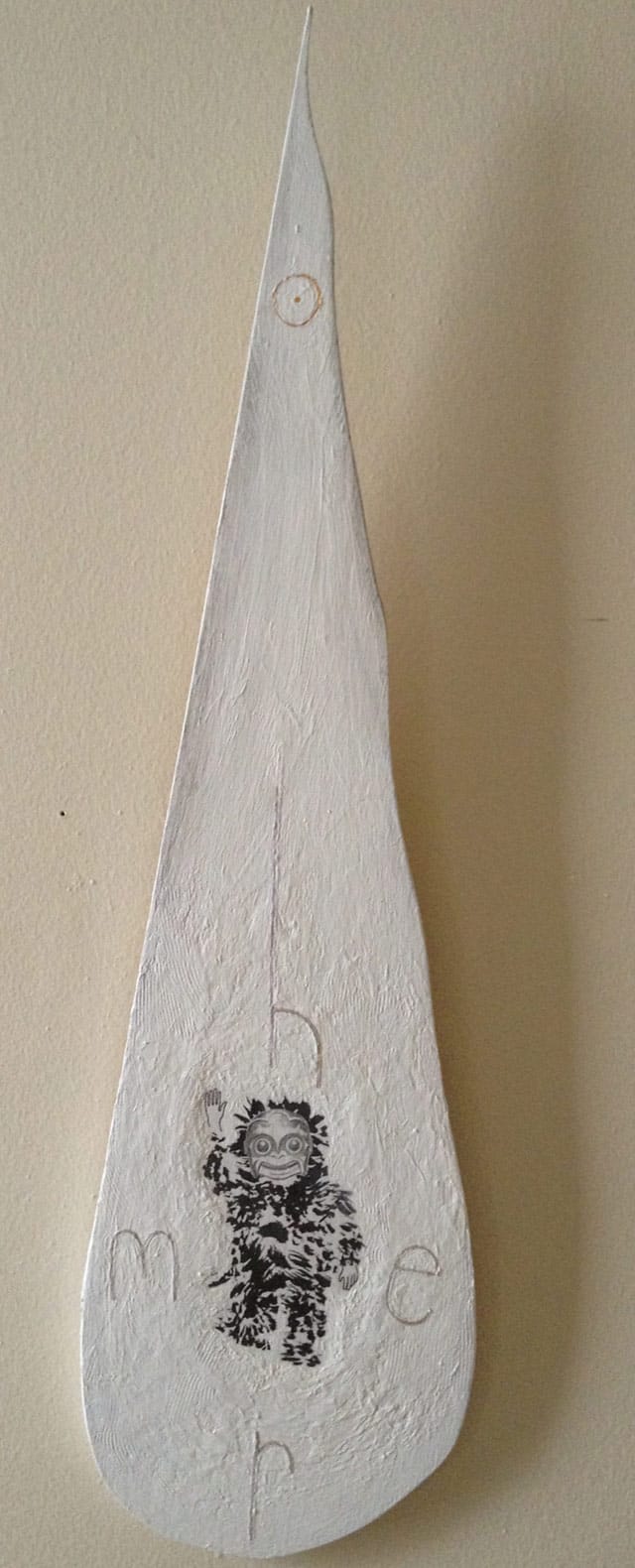 Craig Olson, "The Visitor Speaks" (2013)acrylic, urethane, and pigment on wood, 24 x 6 x 1/2 in