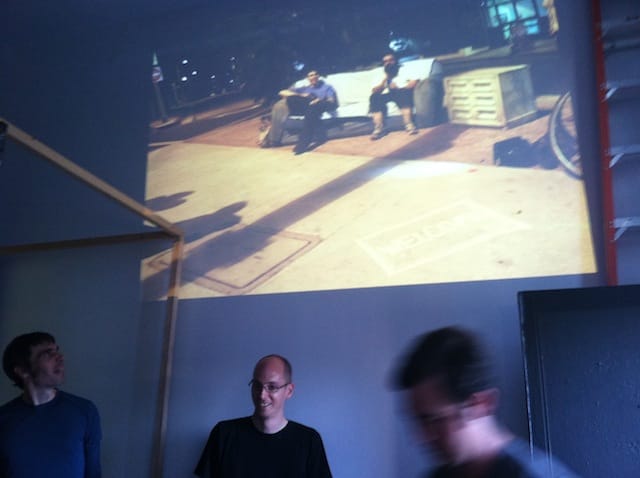 The Passage Ride founders discuss a "Streetwarming Party" they held in Los Angeles. Image by the author.