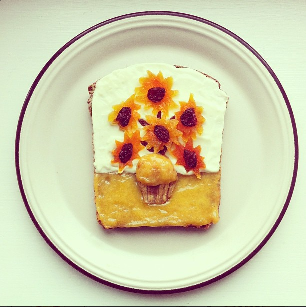 Van Gogh's Sunflowers, we assume on sunflower bread