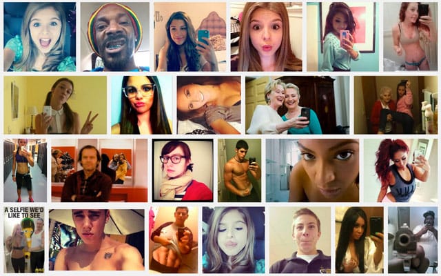 Screenshot of Google Image "selfie" search results