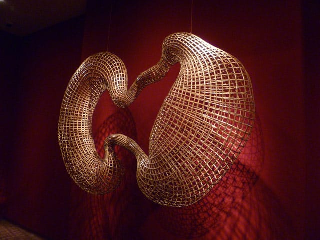Sopheap Pich, "Cycle 2, Version 3" (2008), rattan and wire, 80 x 53 x 12 in. / 203.2 x 134.6 x 30.5 cm