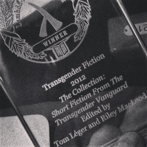 A close-up of The Lammy won by The Collection (From the Topside Press Facebook Page.)